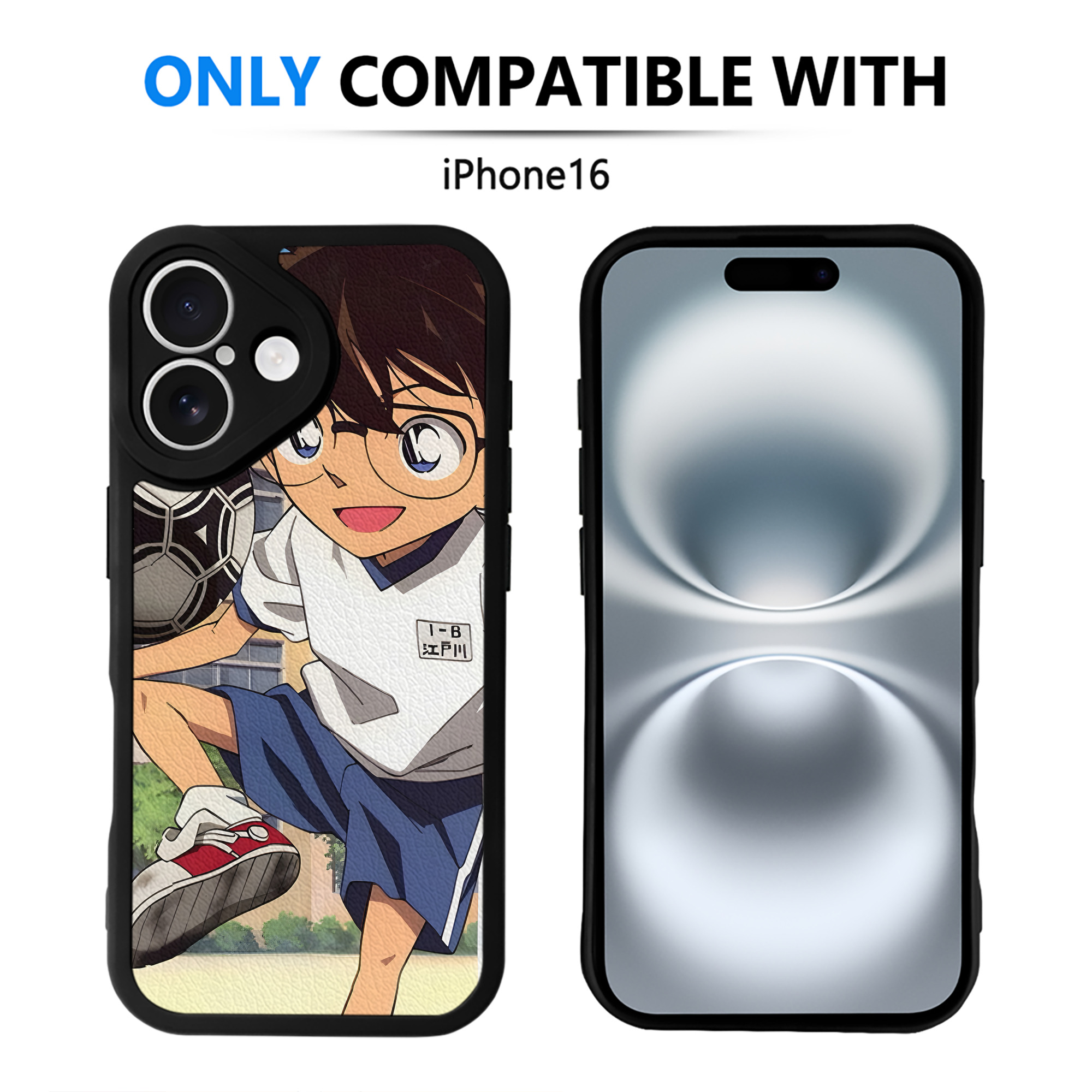 （画像用） 名探偵コナン Detective Conan 【iPhone 16シリーズ対応】シリコンスマホケース（レザー調） 材質：シリコン